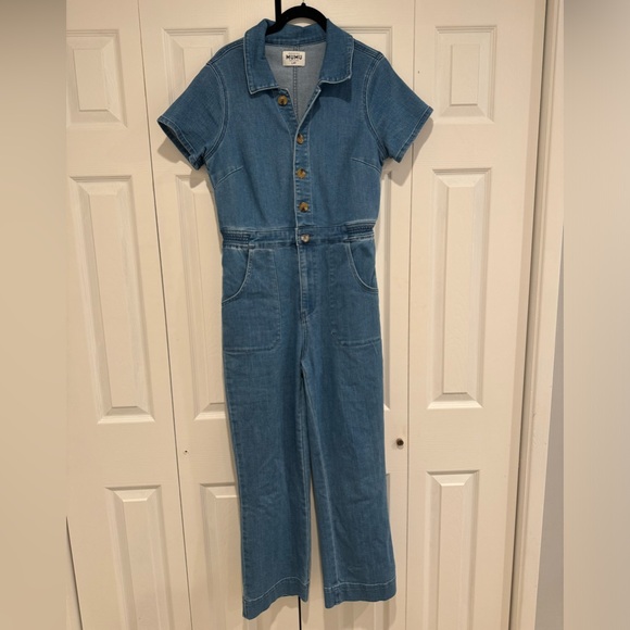 Show me your Mumu Emery Denim Jumpsuit - French Blue - L - Picture 3 of 6